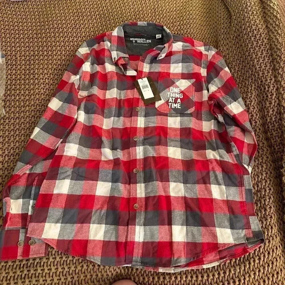 "One Thing At A Time" Morgan Wallen Flannel Shirt - Picture 1 of 6